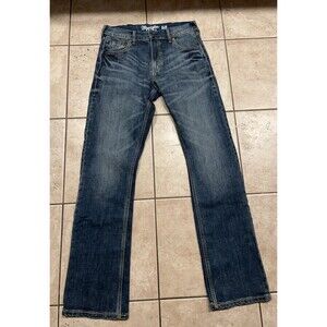 Wrangler Jeans Mens 30x34 Blue Denim Retro Slim Fit Boot Cut WLT77LY Cowboy